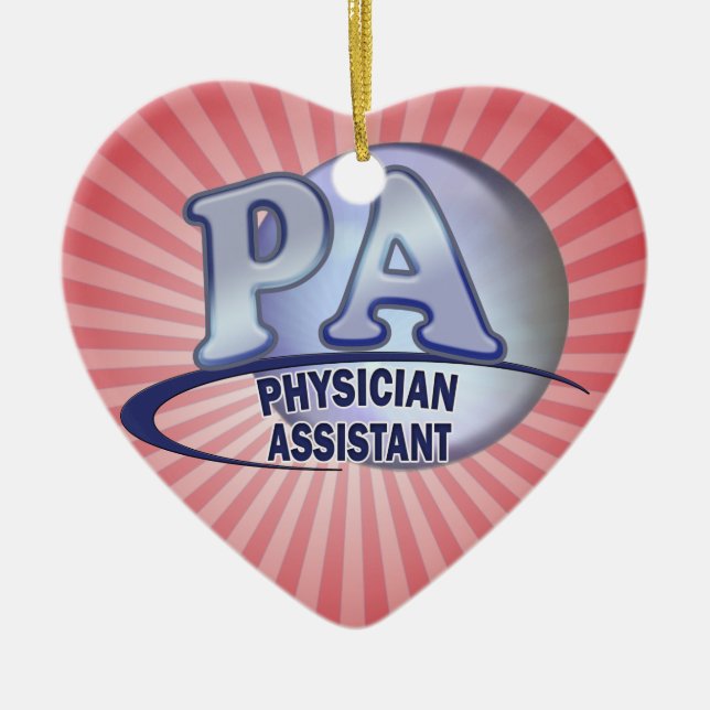 PA BLUE LOGO PHYSICIAN ASSISTANT CERAMIC TREE DECORATION (Front)
