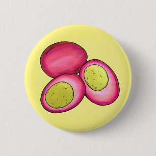 PA Dutch Food Pickled Hard Boiled Red Beet Eggs 6 Cm Round Badge