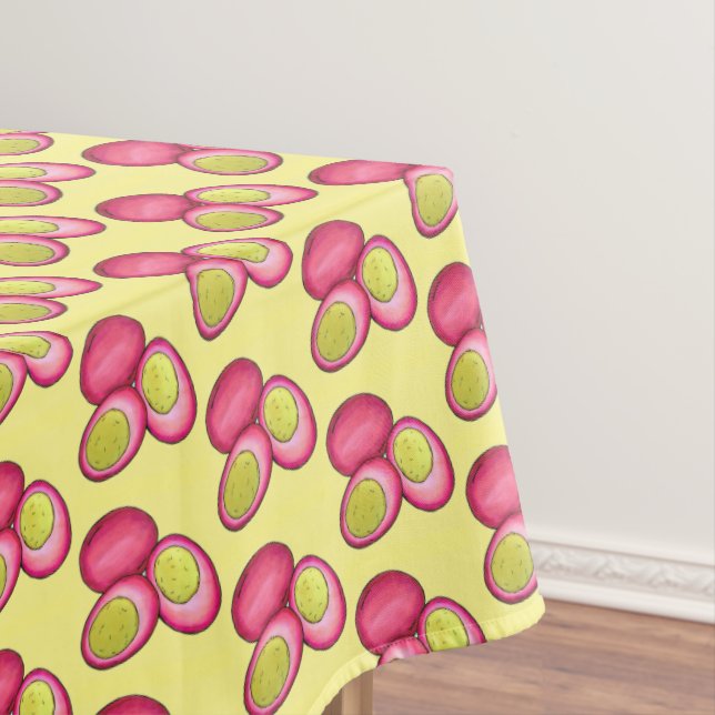 PA Dutch Food Pickled Hard Boiled Red Beet Eggs Tablecloth (In Situ)