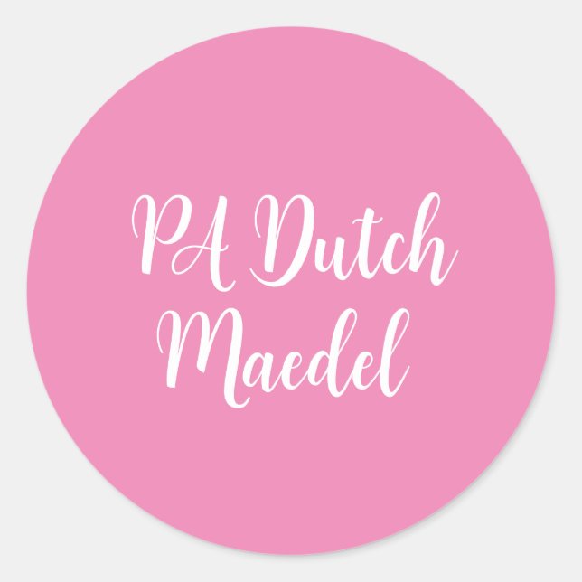 PA Dutch Maedel Classic Round Sticker (Front)