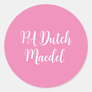 PA Dutch Maedel Classic Round Sticker