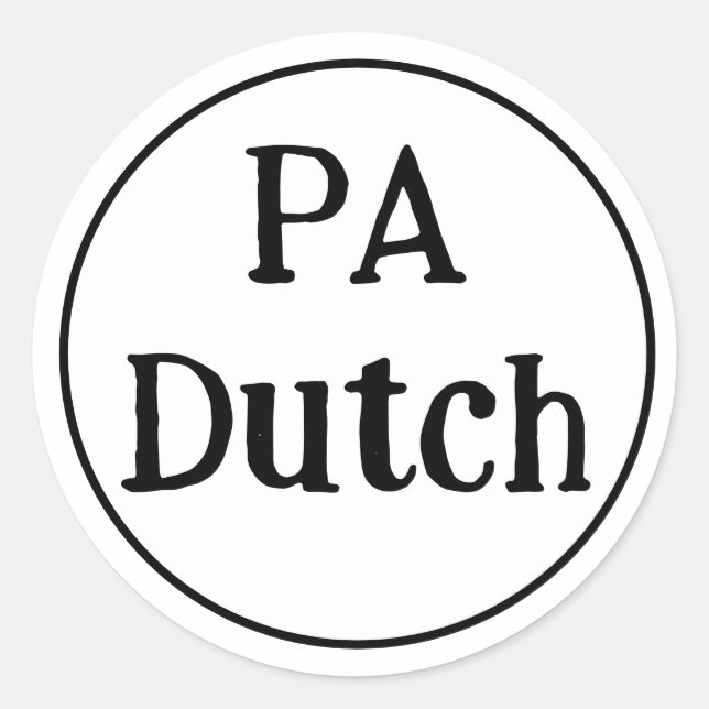 PA Dutch Round Sticker (Front)