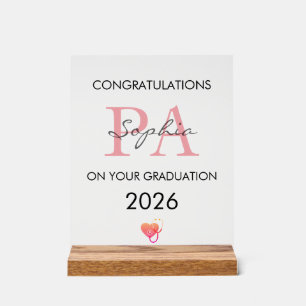 PA Graduation Personalised Name Class of 2026 Acrylic Sign