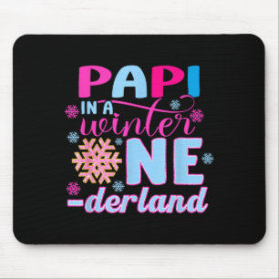 Pa In A Winter Onederland Bday Girl Sweet Snowflak Mouse Pad