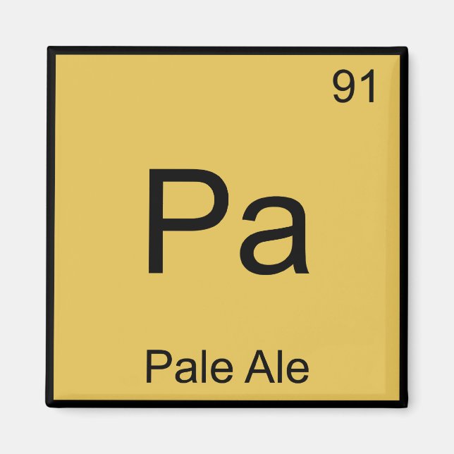 Pa - Pale Ale Chemistry Element Symbol Beer Tee Magnet (Front)