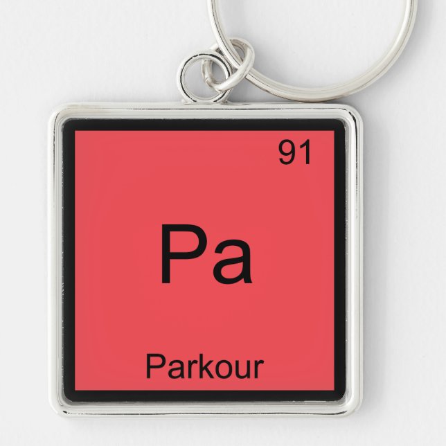 Pa - Parkour Funny Chemistry Element Symbol Tee Key Ring (Front)