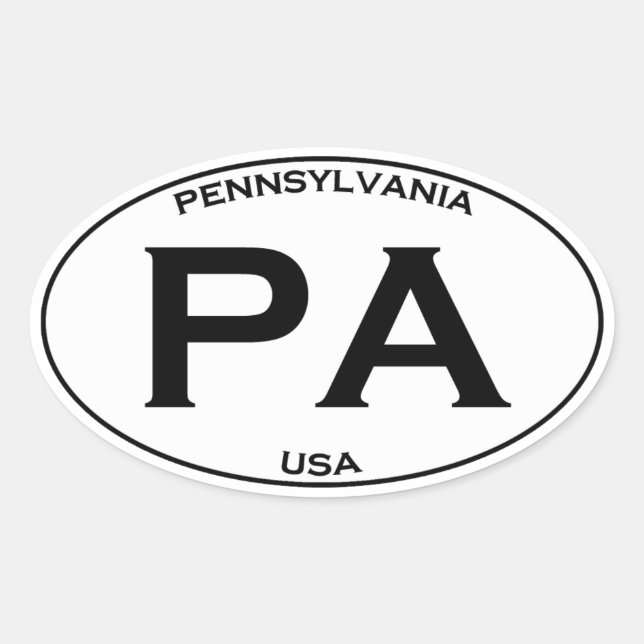 PA - Pennsylvania USA Oval Logo Sticker (Front)