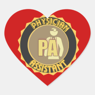 PA PHYSICIAN ASSISTANT LOGO HEART STICKER