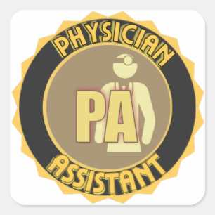 PA PHYSICIAN  ASSISTANT LOGO SQUARE STICKER