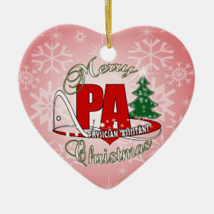 PA PHYSICIAN  ASSISTANT MERRY CHRISTMAS CERAMIC TREE DECORATION