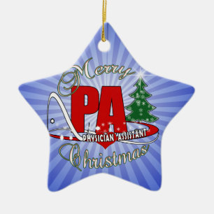 PA PHYSICIAN ASSISTANT MERRY CHRISTMAS CERAMIC TREE DECORATION