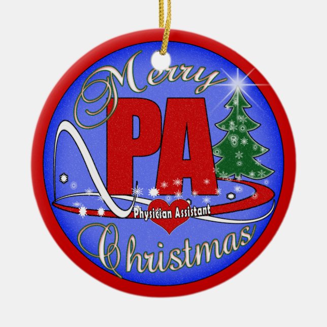 PA - PHYSICIAN ASSISTANT MERRY CHRISTMAS ORNAMENT (Front)