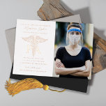 PA Physician's Assistant Graduation Photo Rose<br><div class="desc">Real gold foil! Editable initials,  PA and caduceus medical symbol on custom colour background. Works as both a graduation party invitation or a graduation announcement. Choose your foil colour,  gold,  silver or rose gold. Future plans or more photos to the back.</div>