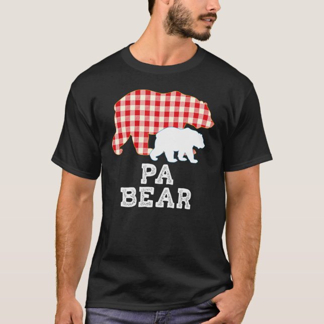 Pa Plaid Great Bear Daddy Grandpa Father Day Proud T-Shirt (Front)