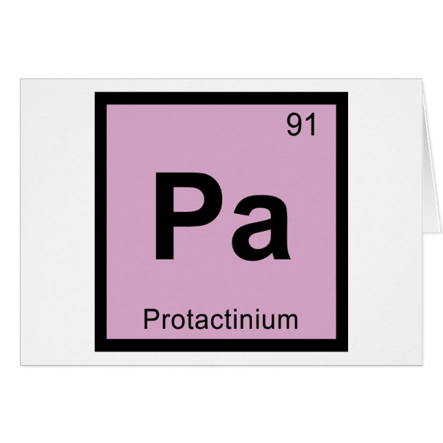 Pa - Protactinium Chemistry Periodic Table Symbol (Front Horizontal)