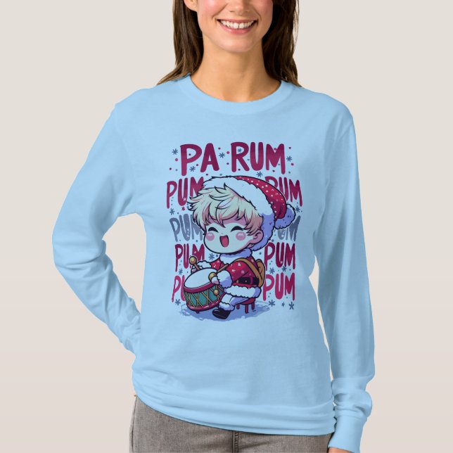 Pa Rum Pum Pum Pum Little Drummer Boy Funny Xmas  T-Shirt (Front)