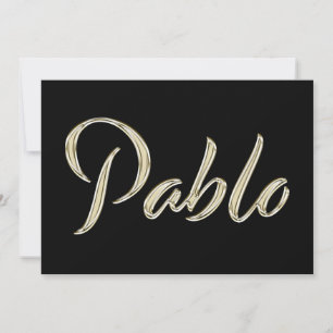 Pablo Name white gold Handwriting Card