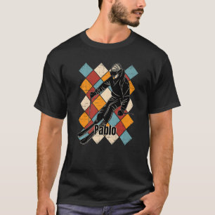 Pablo Skiing Slopes Vintage Skier Name T-Shirt