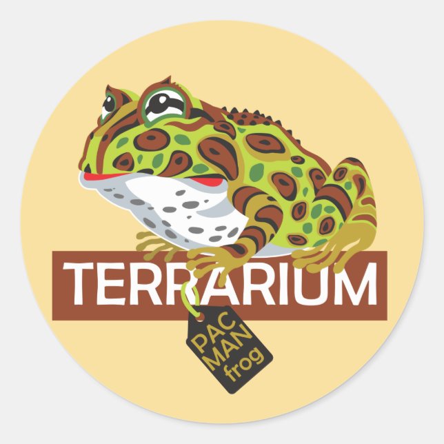 pac-man horned frog classic round sticker (Front)