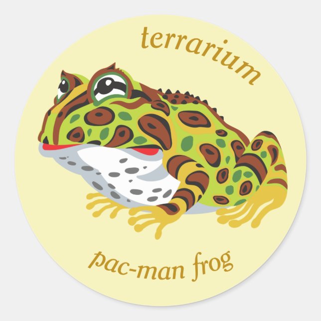 pac-man horned frog classic round sticker (Front)