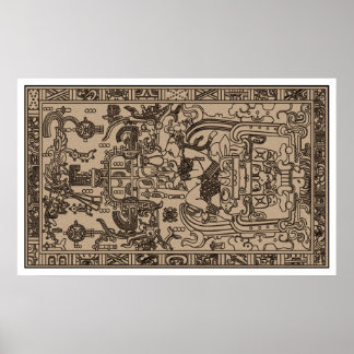 Pacal's Sarcophagus - Ancient Mayan Carving Poster