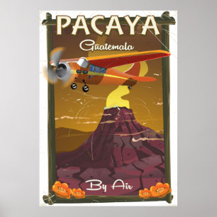 Pacaya Volcano Guatemala travel poster