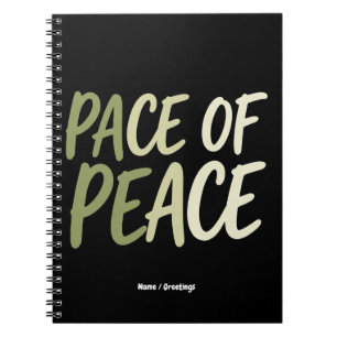 Pace of Peace Green Slow Living Mindfulness Mantra Notebook