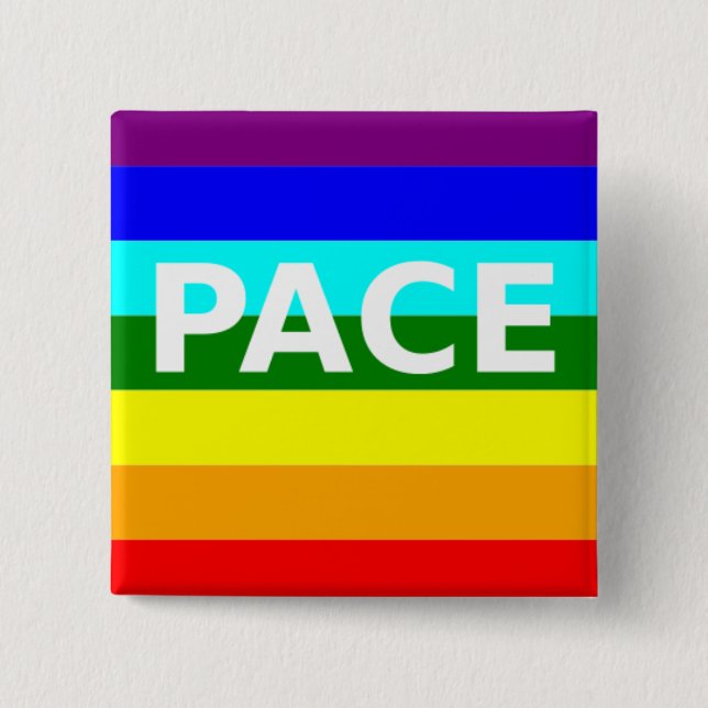 Pace(Peace) Flag Italian 15 Cm Square Badge (Front)