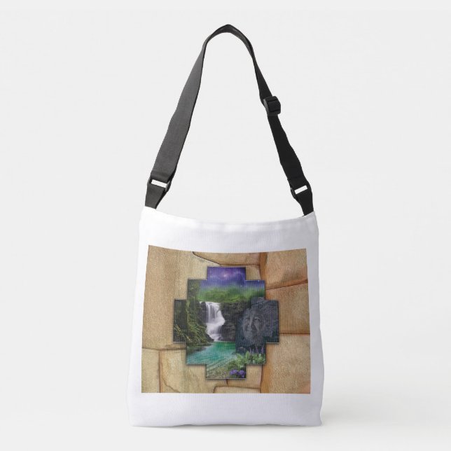 Pachamama - Cross Body Tote Bag (Front)