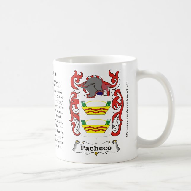 Pacheco, the origin, meaning and the crest coffee mug (Right)