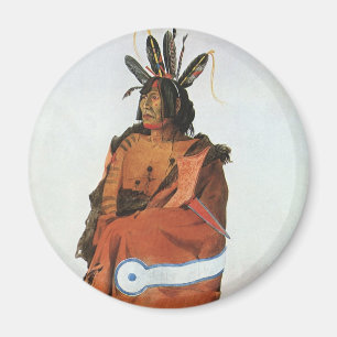 Pachtuwa-Chta, Arikara Warrior Portrait by Bodmer Magnet