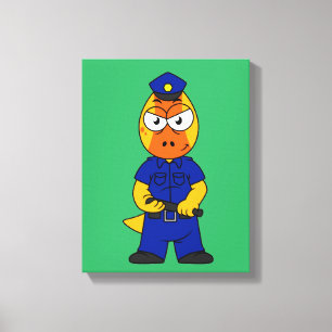 Pachycephalosaurus Police Officer. Canvas Print