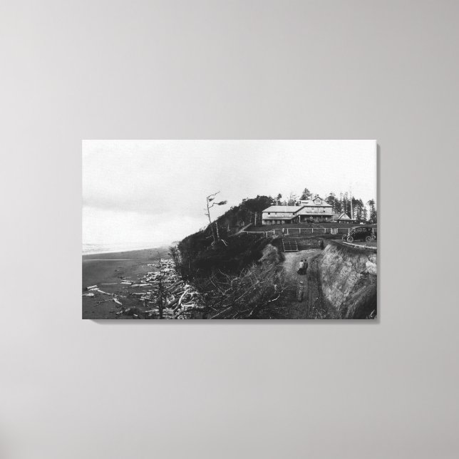 Pacific Beach, WA - Pacific Beach Hotel and Old Canvas Print (Front)