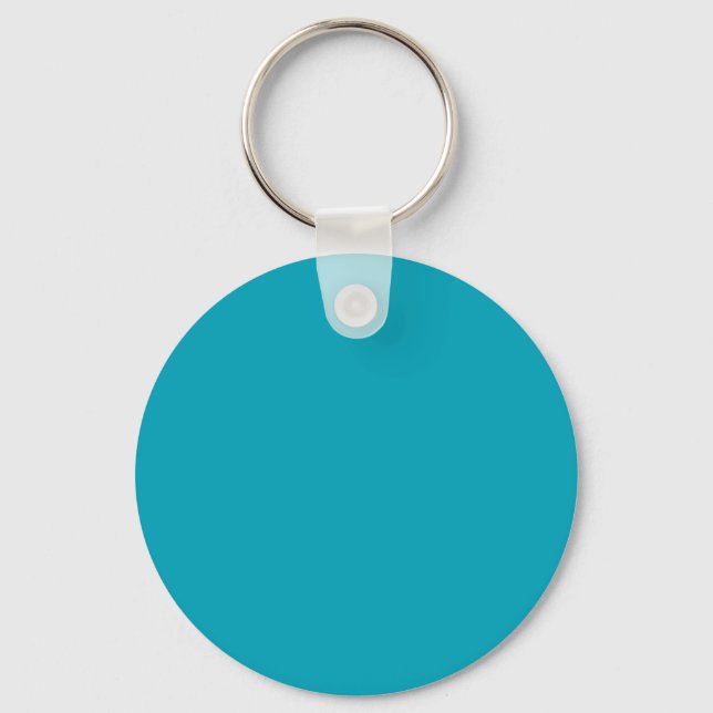 Pacific Blue 00A1B9 Colour - Option to Add Name Key Ring (Front)