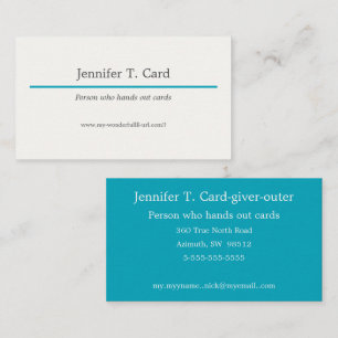 Pacific Blue 00A1B9 Monochrome Single Solid Colour Business Card