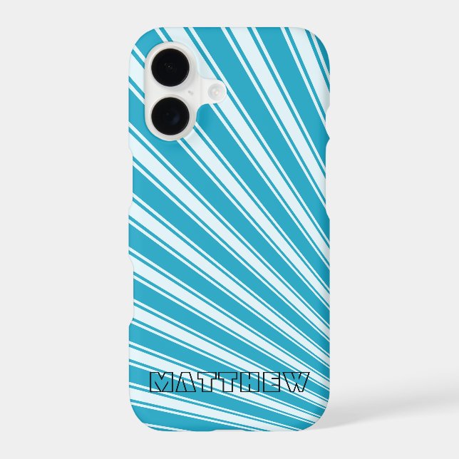 Pacific Blue Colour Stripe Funky Pattern (Back)