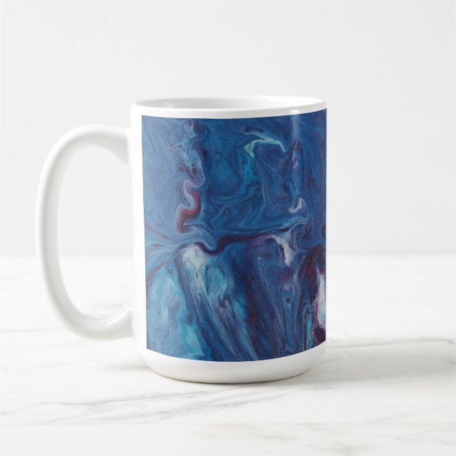 Pacific Boils Over 3 Deep Blue Abstract Mug (Left)