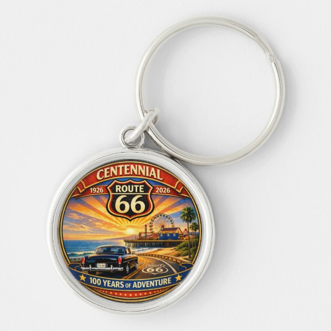 Pacific Coast Classic Car Sunset Accessory Key Ring (Front)