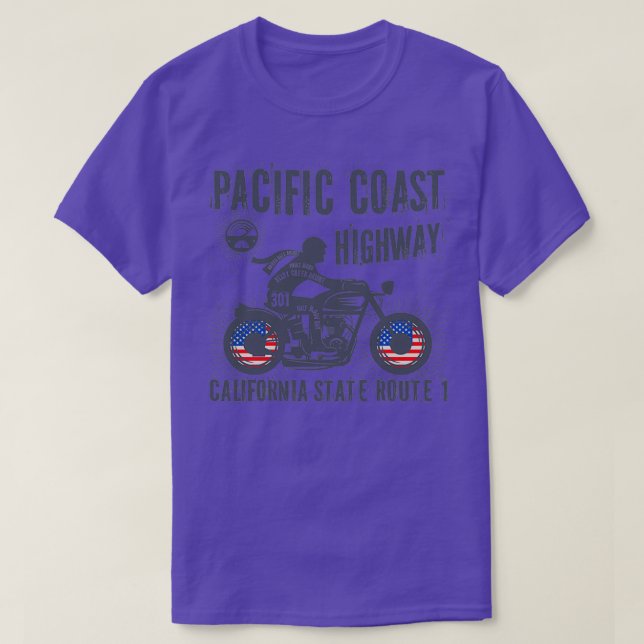 Pacific Coast Highway Biker T-Shirt (Design Front)