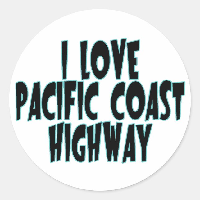 Pacific Coast Highway Classic Round Sticker (Front)