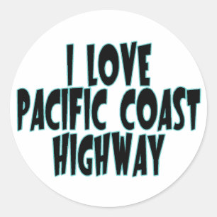 Pacific Coast Highway Classic Round Sticker