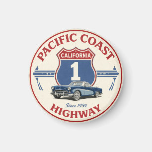pacific coast highway CLASSICCAR california route Magnet