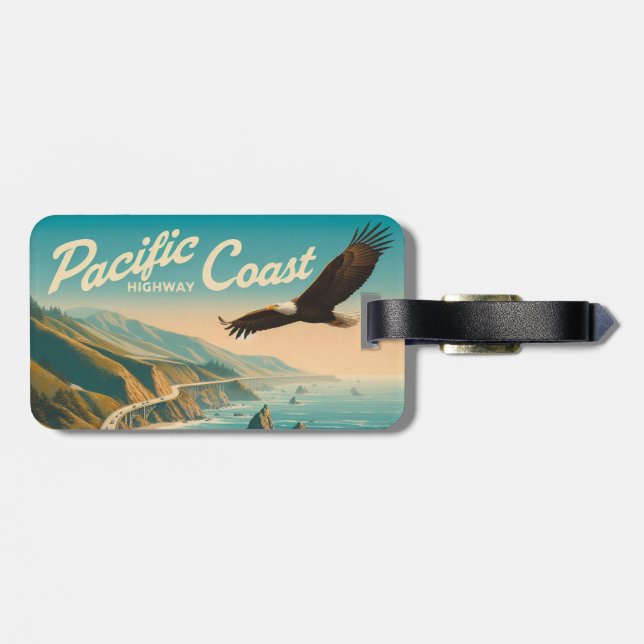 Pacific Coast Highway Eagle Luggage Tag (Back Horizontal)