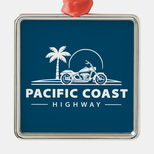 Pacific Coast Highway Motorcycle Metal Tree Decoration (Front)