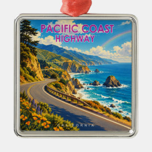 Pacific Coast Highway Rainbow Metal Tree Decoration