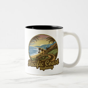 Pacific Coast Highway Retro Two-Tone Coffee Mug