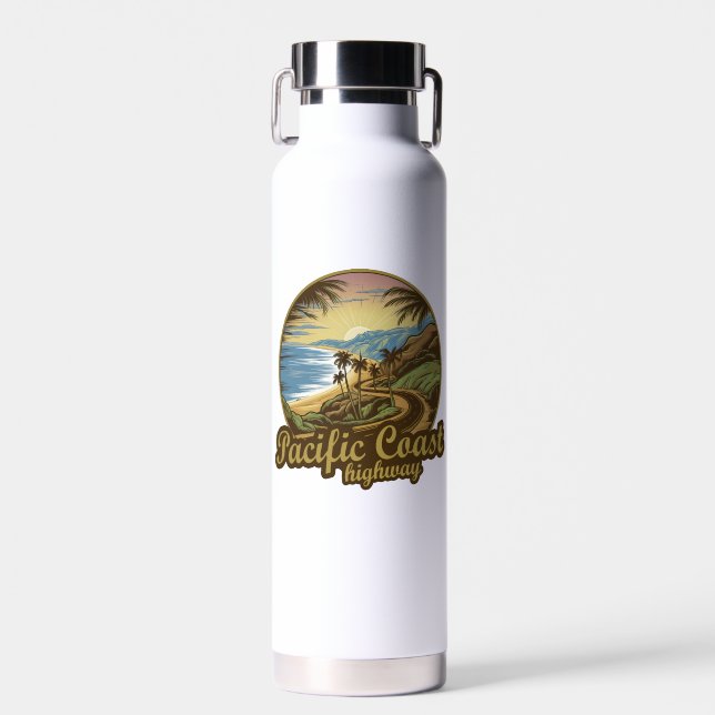 Pacific Coast Highway Retro Water Bottle (Front)