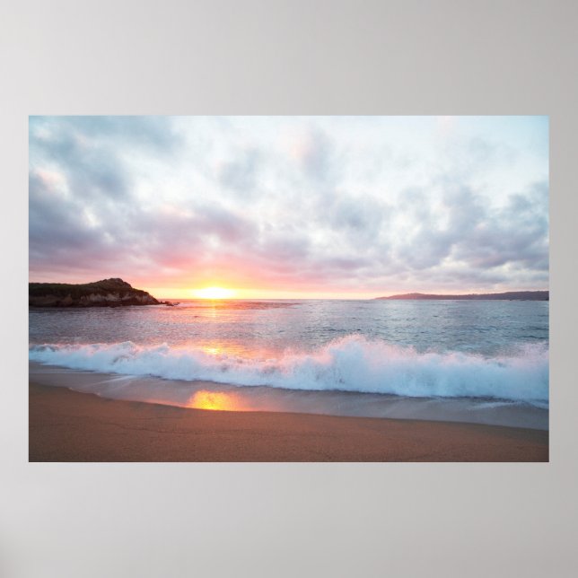 Pacific Coast Sunset at Monterey, California Poster (Front)