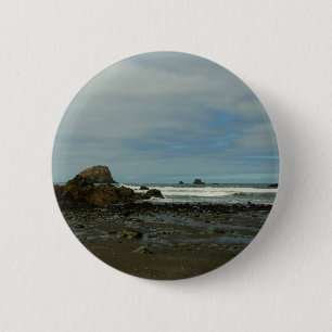 Pacific Coastline at Redwood National Park 6 Cm Round Badge