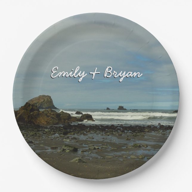 Pacific Coastline at Redwood National Park Paper Plate (Front)